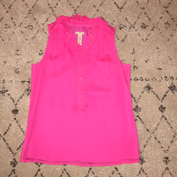 J. Crew Tops - J Crew silk ruffle shirt